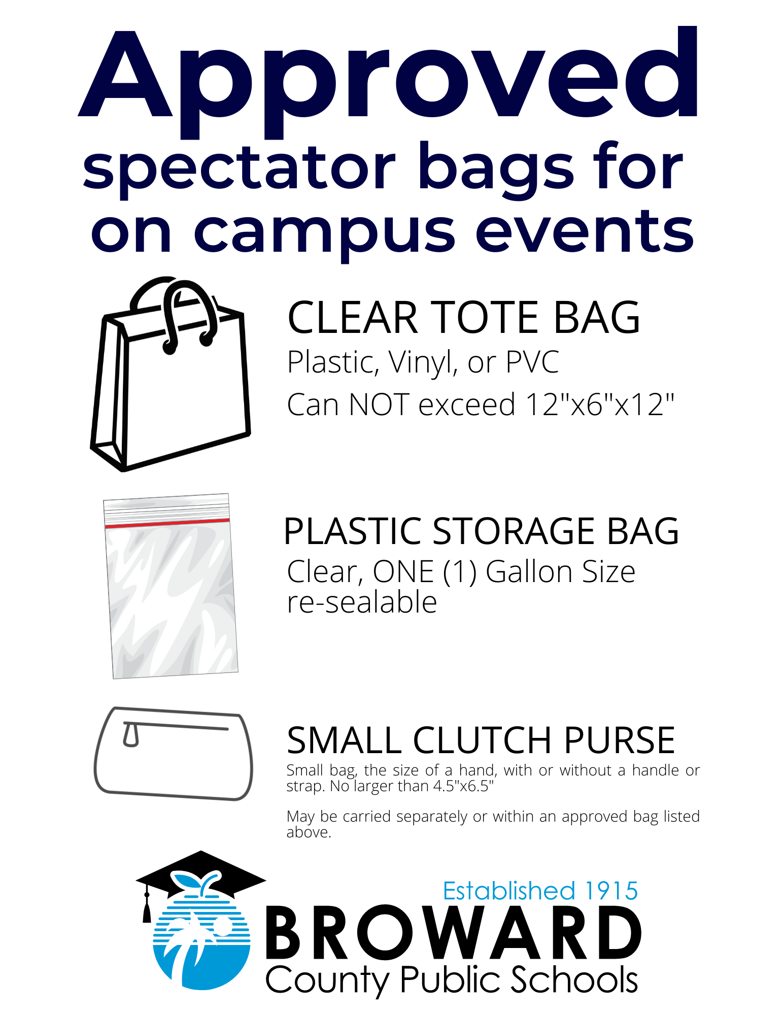 spectator bag policy